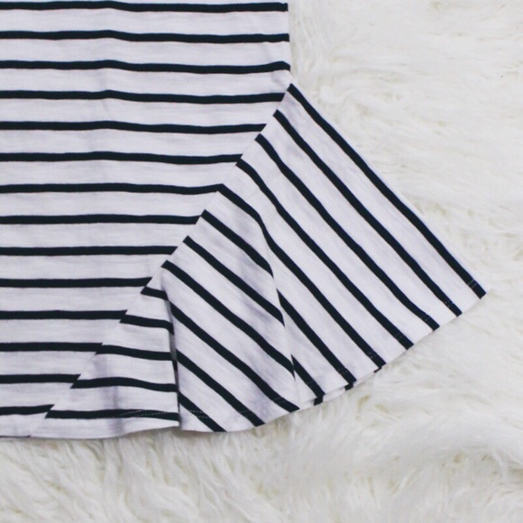 NWT Girls Joe Fresh Navy/White Striped Asym Dress - Picture 5 of 7